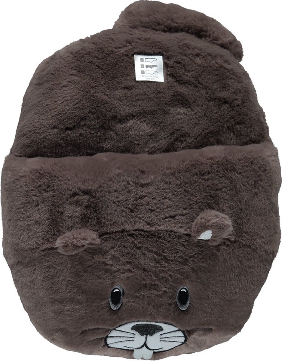 Goedkoopste Apollo - Grote voetenwarmer slof - Bever - one size 30 x 27 cm - Dierensloffen