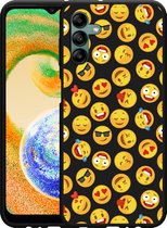 Hoesje zwart Geschikt voor Samsung Galaxy A04s Emoji