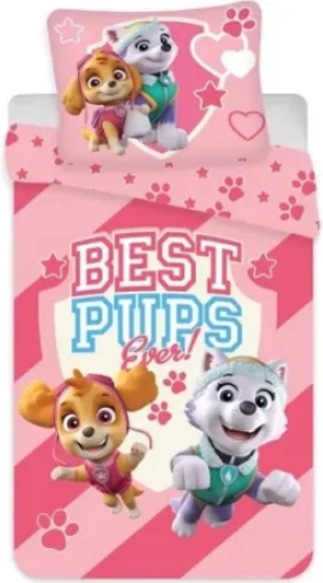 Beddengoedset, 3-delig, Paw Patrol, 100% katoen, dekbedovertrek 140 x 200 cm kussensloop 65 x 65 cm hoeslaken 90 x 200 cm