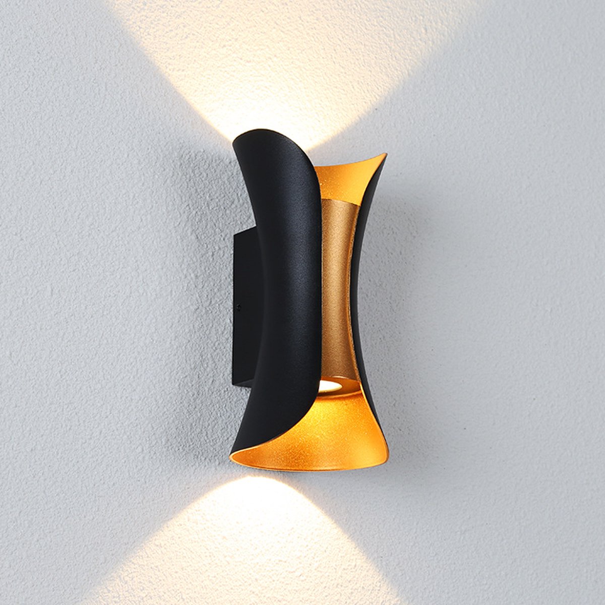 SensaHome - LED Wandlamp Zandloper - Black - Wandlamp - Decoratie voor Binnenhuis - Hourglass - Zwart