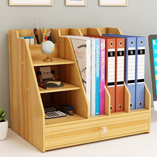 THYGIFTREE Bureau-rek, organizer van hout, mini-rek, bureauplank