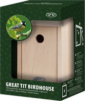 Oneiro’s luxe Nestkast Koolmees in Giftbox - 22 x 21 x 32 cm -  vogelhuisjes - broeden - tuindecoratie - nestkastje - vogelvoederhuisje - winter - dierendag