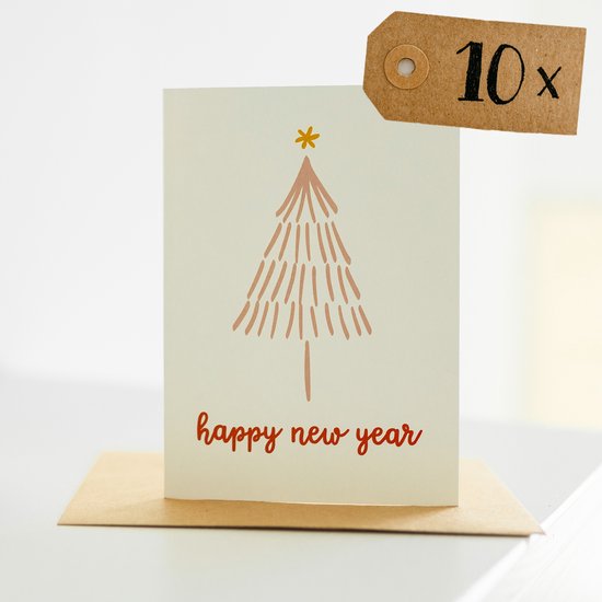 10x hippe kerstkaarten (A6 formaat) - kerst kaarten om te versturen - kaartenset - kaartjes blanco - kaartjes met tekst - luxe kerstkaarten - feestdagenkaarten - kerstkaart - wenskaarten