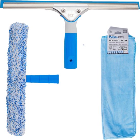 KT Cleaning Ramen wassen set - Raamwisser 35cm - Inwasser -  Microvezeldoekjes | bol.com