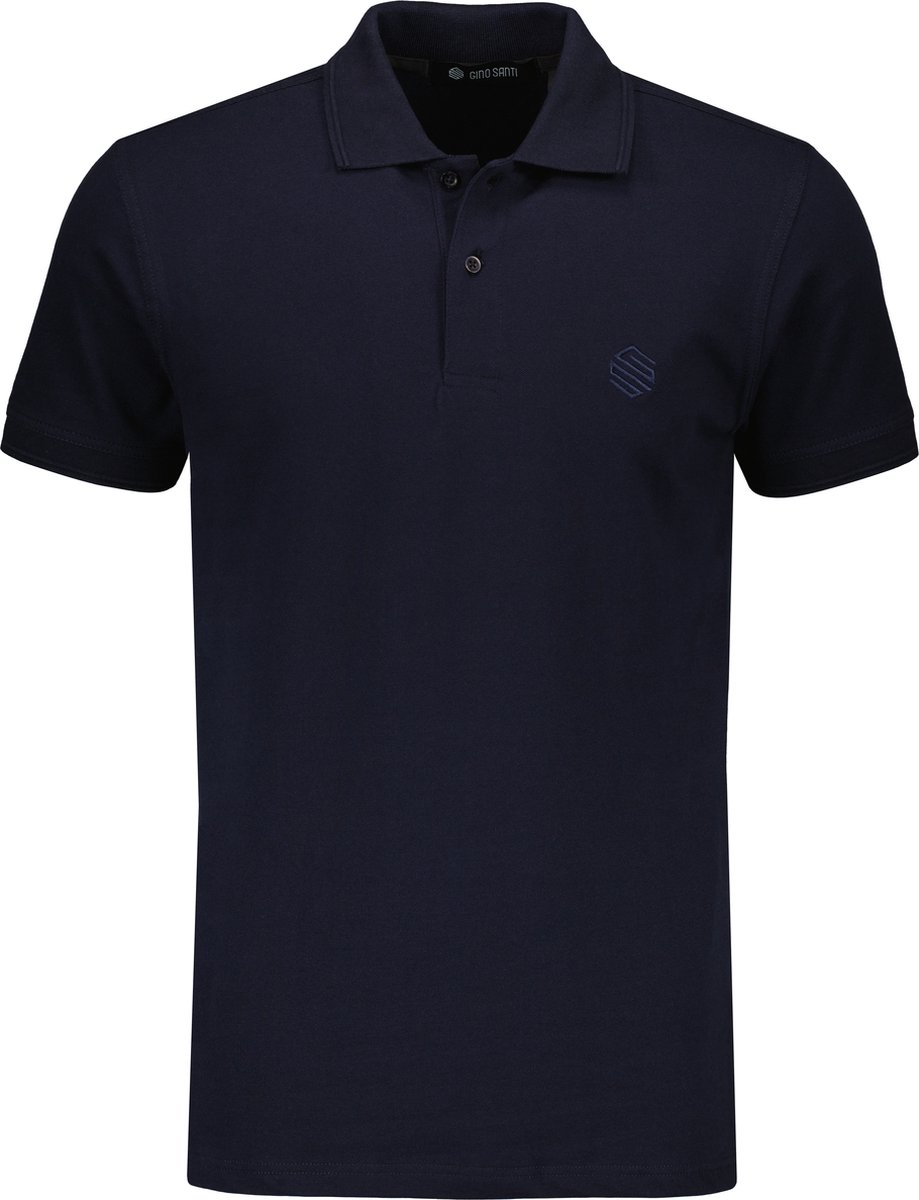 Gino Santi Polo Shirt Heren Basics | Navy blauw | Maat M