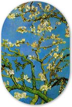 Muurovaal - Kunststof Wanddecoratie - Ovalen Schilderij - Amandelbloesem - Vincent van Gogh - 80x120 cm - Ovale spiegel vorm op kunststof