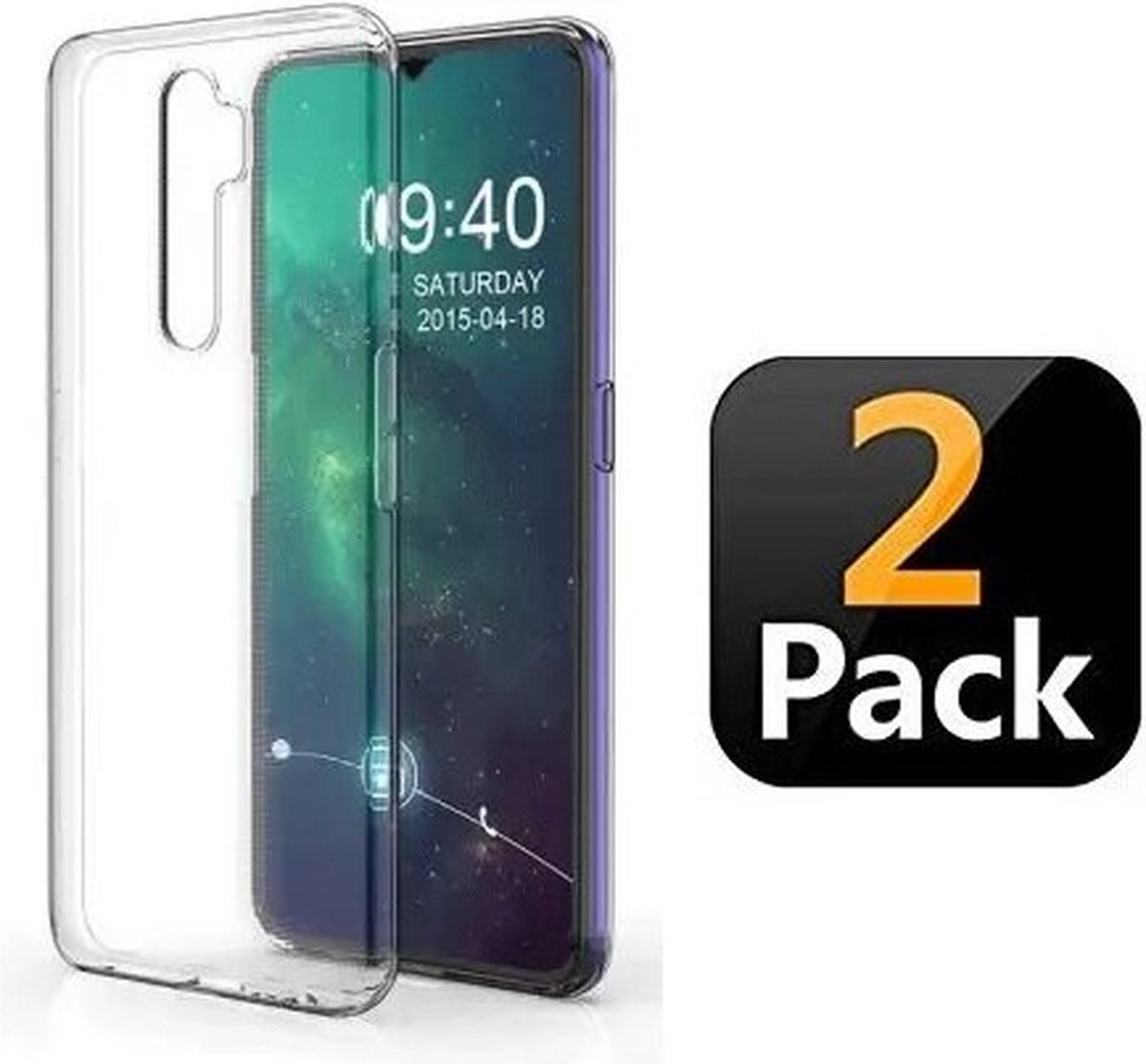 Oppo A5 2020 Hoesje Siliconen TPU Transparant 2x