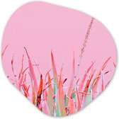 Organische Wanddecoratie - Kunststof Muurdecoratie- Organisch Schilderij - Zomer - Planten - Pastel- 40x40 cm - Asymmetrische spiegel vorm op kunststof