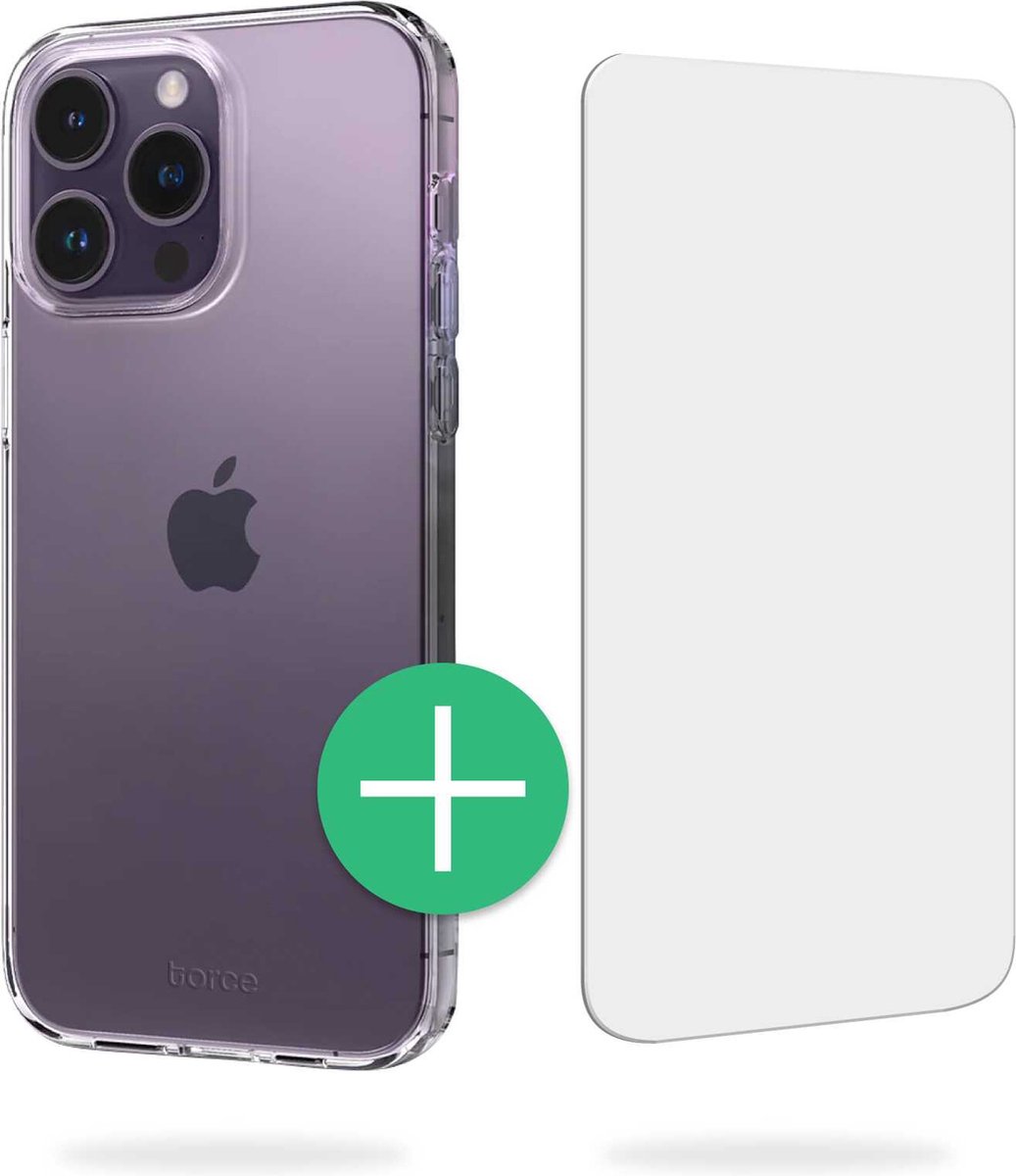 TORCE iPhone 14 Pro Hoesje Met Screenprotector - Transparant - TPU