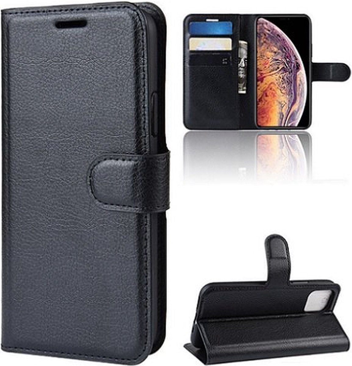 iPhone 13 Hoesje Met Pasjeshouder Bookcase Zwart