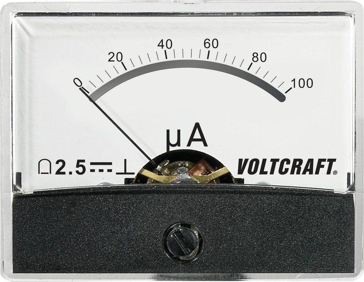 VOLTCRAFT AM-60X46/100µA/DC Inbouwmeter AM-60X46/100µA/DC 100 µA Draaispoel