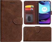 Motorola Moto E20 Hoesje Met Pasjeshouder Bookcase Bruin