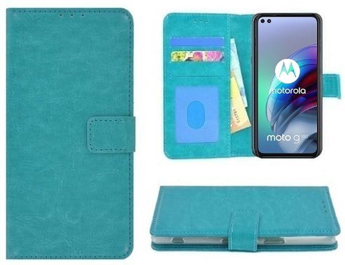 Motorola Moto G100 Hoesje Met Pasjeshouder Bookcase Turquoise