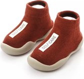 Anti-slip schoenen voor kinderen - Sloffen van Baby-slofje - Herfst - Winter - Donkerrood maat 18/19