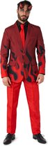 Suitmeister Duivel Kostuum - Mannen Pak - Rood - Carnaval - Maat XL