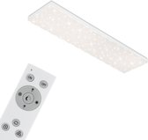 Briloner Leuchten - LED-paneel, plafondlamp dimbaar, plafondlamp met lichtrand, sterrendecoratie, incl. afstandsbediening, kleurtemperatuurregeling, 24 watt, 2400 lumen, wit