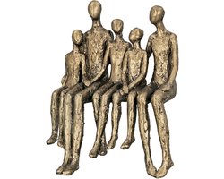Gilde Handwerk - Sculptuur Polyresi - Edge zitter family ties 5 personen - 7x16x20 - Goud brons