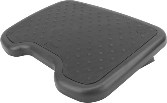 PrimeMatik - Voetsteun met verstelbaar platform in zwart kunststof 460 x 340 mm rubber