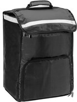 PrimeMatik - Zwarte draagbare koelkast 40 liter 34x47x25cm, isothermische tas rugzak voor picknick, camping, strand, voedselbezorging per motor of fiets