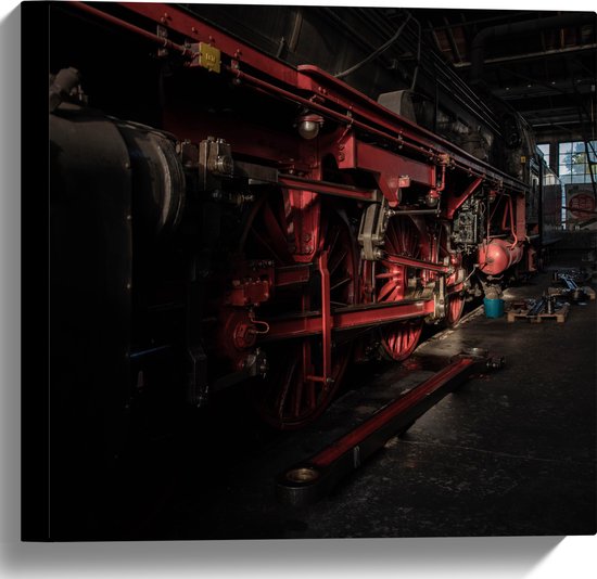 WallClassics - Canvas - Train Set in Factory - 40x40 cm Photo sur Toile Peinture (Décoration murale sur Toile)