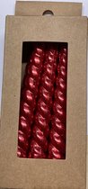 Kerstboomkaarsjes rood Swirl 8 stuks  Ø1,2x10cm merk Decoris
