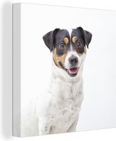 Canvas Schilderij Jack Russel die lacht - 20x20 cm - Wanddecoratie