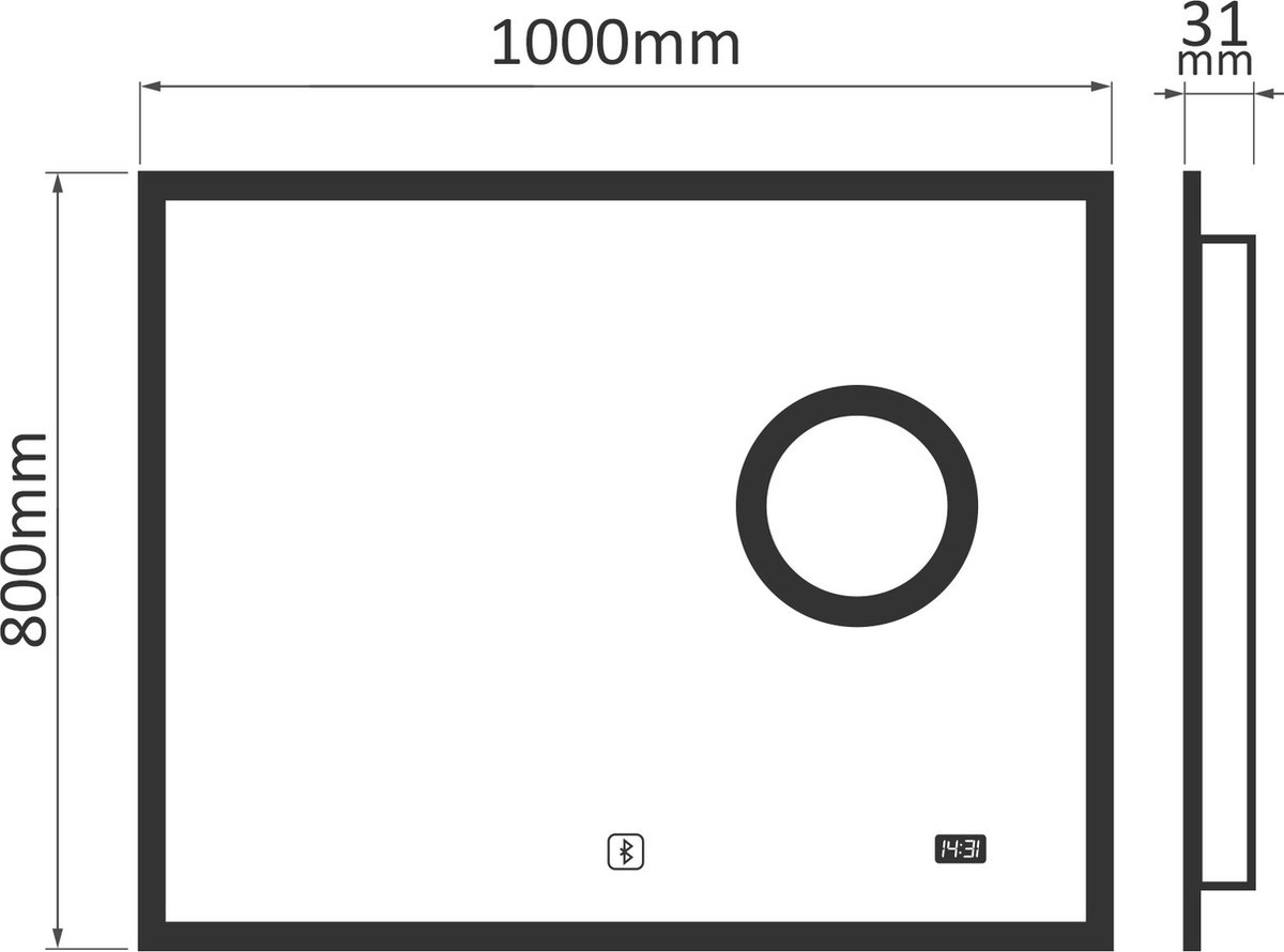 Lumoire® Badkamerspiegel met Verlichting - Matrix - 60CM Rechthoekig - Anti Condens Verwarming