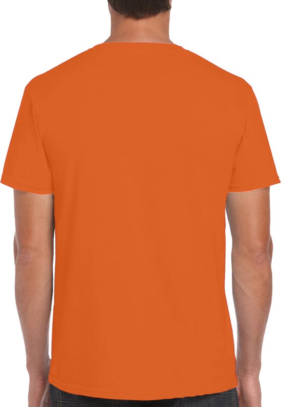 BEN IK NOU DEGENE DIE ZO SLIM IS OF BEN JIJ ZO DOM herenshirt Oranje met wit Maat. bol