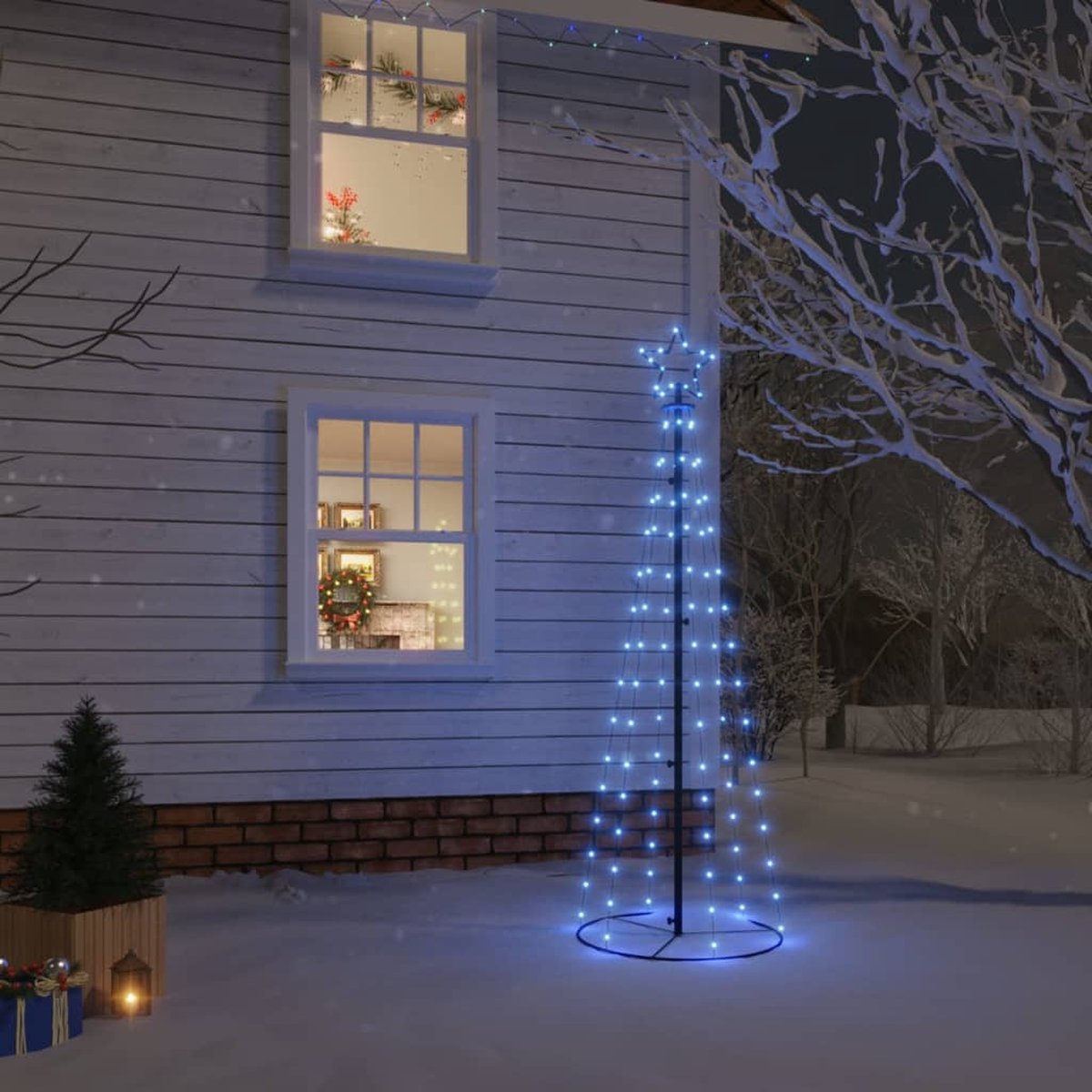 Prolenta Premium - Kegelkerstboom 108 LED's blauw 70x180 cm