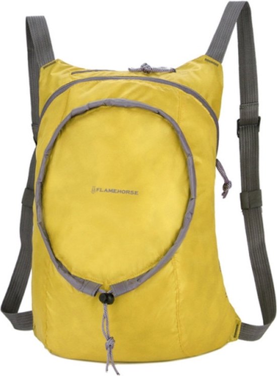 Nylon waterdichte opvouwbare rugzak dames heren reizen draagbaar comfort lichtgewicht opslag opvouwbare tas (geel)
