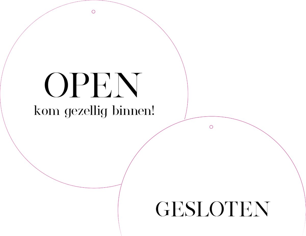 Open / Gesloten Bordje voor winkel of bedrijf Zwart/Wit| 30 cm | Dubbelzijdig | Stationery & Gift