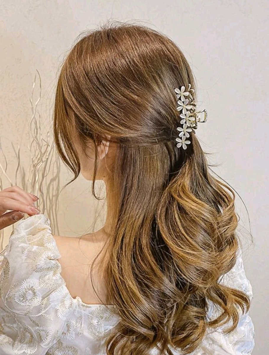 Haarklem premium - Haarklem Bruiloft - Grote haarklem - Haarclips - Haarklemmen Goud Bloemen- Kerstcadeau - Haarklemmen - Dazy