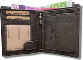 Lundholm Portemonnee Heren RFID bruin - staand model heren portefeuille donkerbruin - echt leer - mannen cadeautjes
