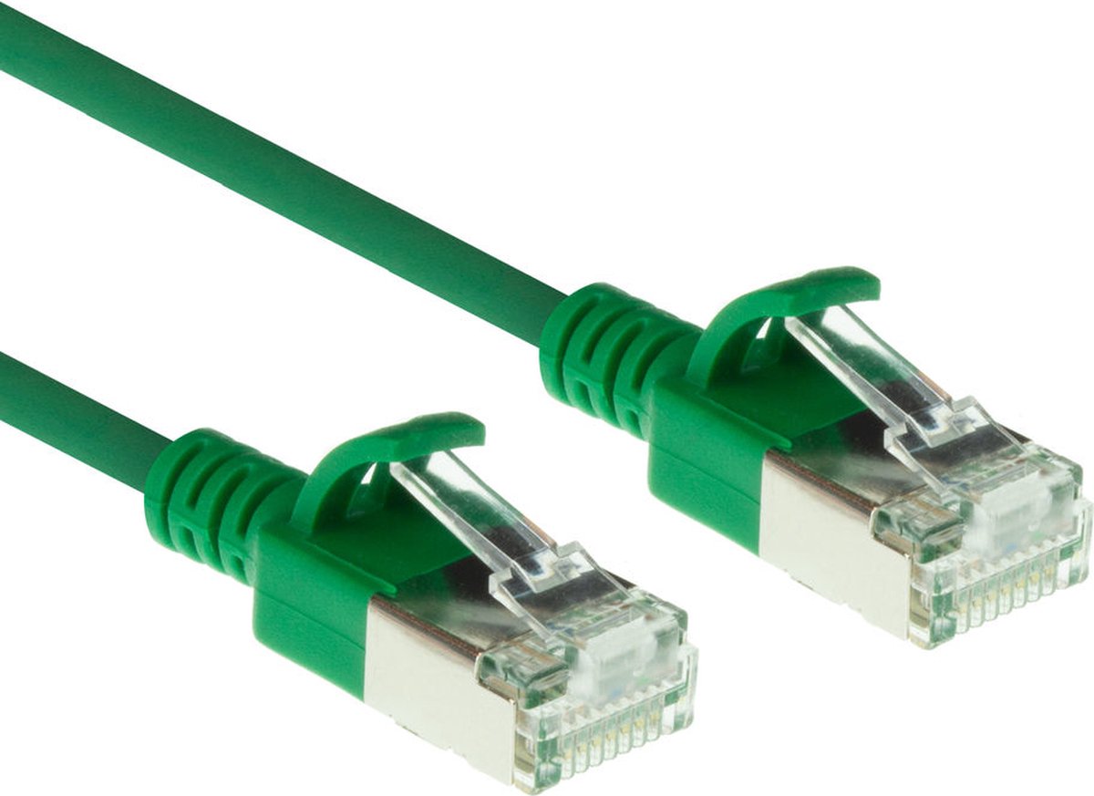 ACT DC7710 LSZH U/FTP CAT6A Datacenter Slimline Patchkabel Snagless | RJ45 Connectoren | Groen | 10 meter
