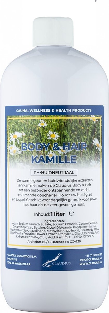Goedkoopste Body & Hair Kamille - 1 liter - 2 in 1 voor lichaam en haar.