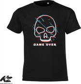 Klere-Zooi - Game Over Skull - Kids T-Shirt - 104 (3/4 jaar)
