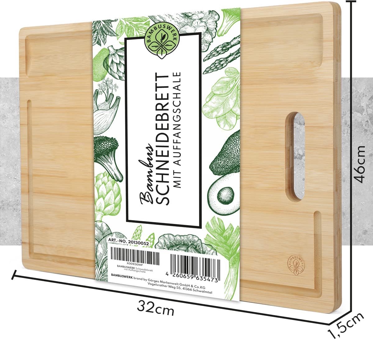 Bamwerk Snijplank van hout met sapgoot en opvangschalen, extra massief  bamboehout,... | bol.com