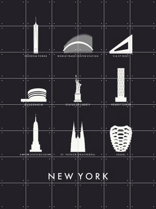 IXXI New York Architecture black - Wanddecoratie - Landen - 120 x 160 cm