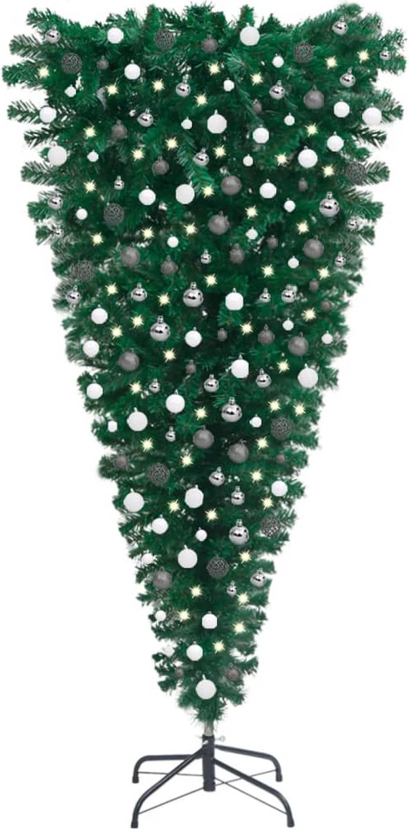 Prolenta Premium - Kunstkerstboom omgekeerd met LED's en kerstballen 240 cm