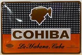 Cohiba Habana Cuba Sigaren Reclamebord van metaal 30 x 20 cm GEBOLD BORD MET RELIEF METALEN-WANDBORD - MUURPLAAT - VINTAGE - RETRO - HORECA- WANDDECORATIE -TEKSTBORD - DECORATIEBORD - RECLAMEPLAAT - WANDPLAAT - NOSTALGIE -CAFE- BAR -MANCAVE- KROEG
