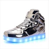Kinderen LED-lichtgevende schoenen Oplaadbare sportschoenen, maat: 39 (zilver)