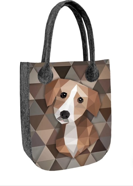 Draagtas hond - Handtas met Hondenprint - Vilten tas - 100% biologisch