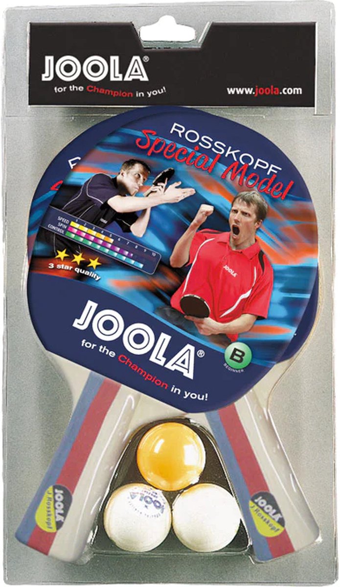 Joola Tafeltennis SET ROSSKOPF SPECIAL MODEL 3 STAR - 2 BATS - 3 BALLETJES