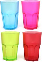 tabiele herbruikbare drinkbekers in verschillende kleuren, kleurrijke herbruikbare bekers, stapelbaar, 400 ml