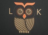 Look  T-shirt- Met Korte Mouwen - Zwart Bedrukt - M