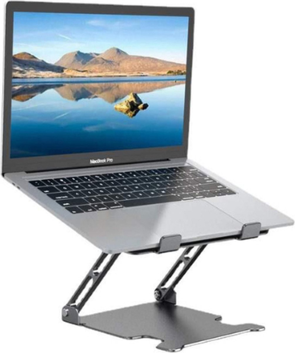 Laptop standaard - Laptop houder - Verstelbaar - Verstelbaar Laptopstandaard - Ergonomisch Laptophouder - Opvouwbaar LaptopVerhoger - Universeel 10 tot 17 inch - Ergonomisch Laptoptafel - Zilver - Standaard voor Laptop en Tablets