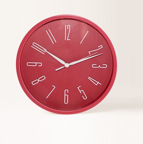HOOMstyle Horloge Murale - Rouge Cherry - 30cm