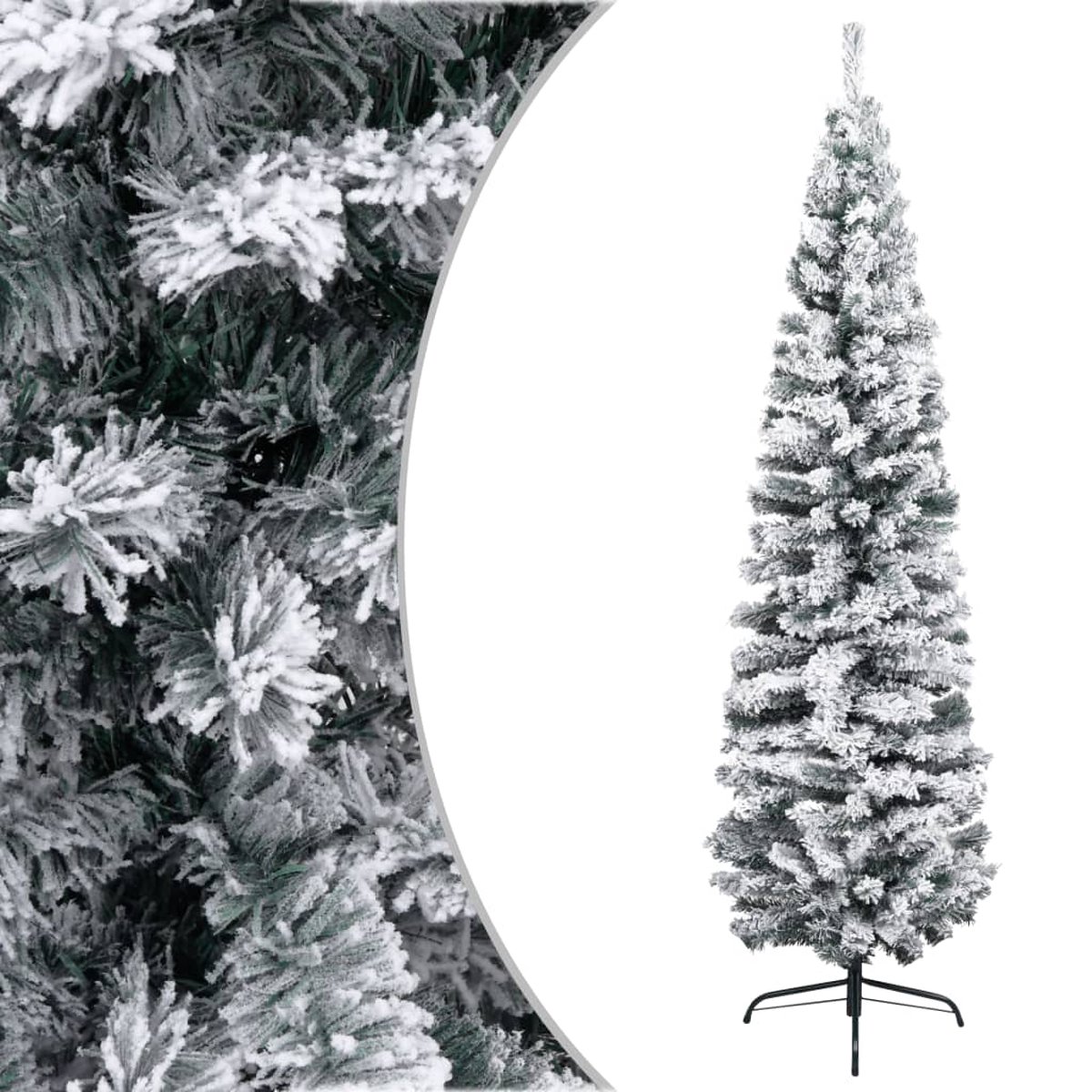 Prolenta Premium - Kunstkerstboom met sneeuw smal 180 cm PVC groen