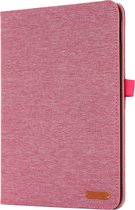 Case2go - Housse pour tablette adaptée à l'iPad 10 10.9 (2022) - Bookcase en denim avec fermeture magnétique et porte-cartes - Rose