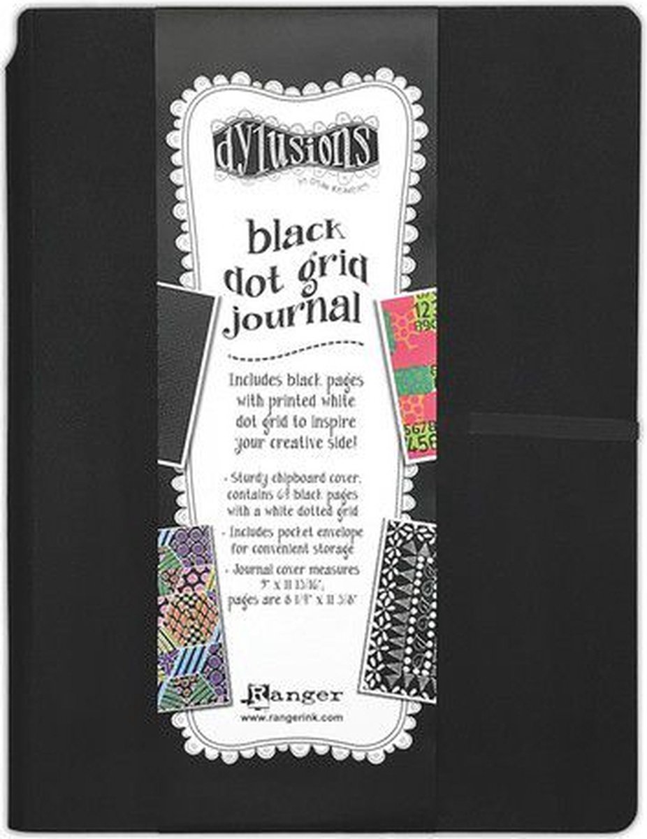 Dylusions black dot grid journal - large